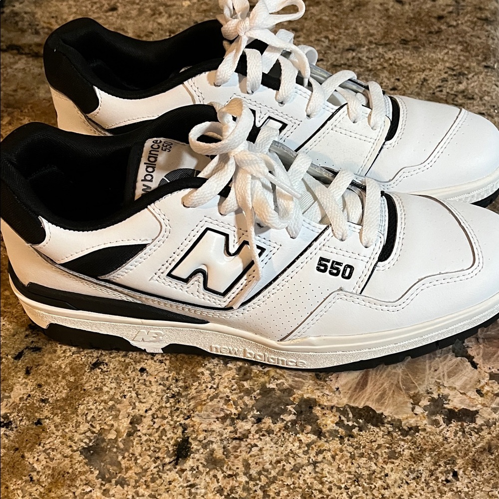 New Balance 550 White and Black Sneakers